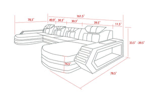 Keenan Modern U Shape Sectional with LED Lights