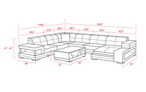 Paramount Leather Sectional with LED Light