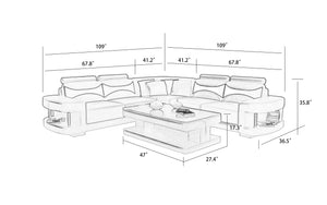 Critika Modern Leather Sectional