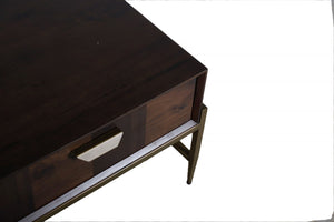 Gubbio - Modern Acacia & Brass Coffee Table