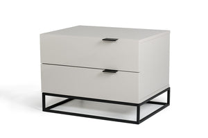 Haqi Modern Grey Nightstand