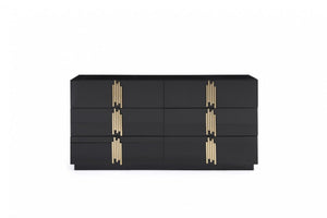 Tavi Modern Black & Gold Dresser&Mirror