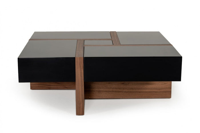 Mokiyo Modern Black & Walnut Coffee Table