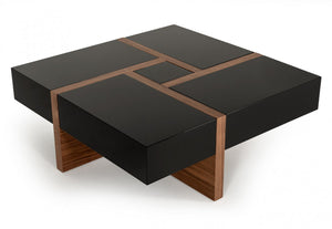 Mokiyo Modern Black & Walnut Coffee Table