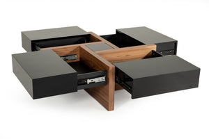 Mokiyo Modern Black & Walnut Coffee Table