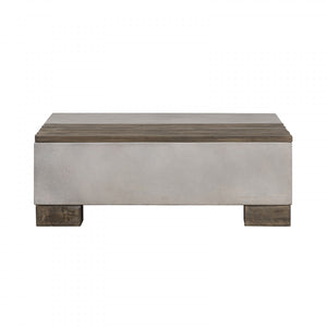 Deilo Modern Concrete & Acacia Square Coffee Table