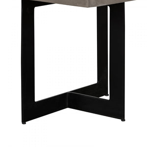 Sora Modern Concrete & Black Metal Coffee Table