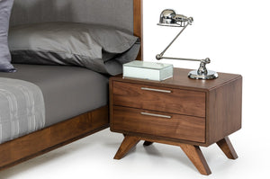 Sohu Modern Grey & Walnut Nightstand