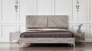 Louisa Italian Modern Grey Bed