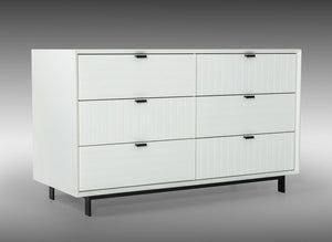 Vanity Contemporary White Dresser&Mirror