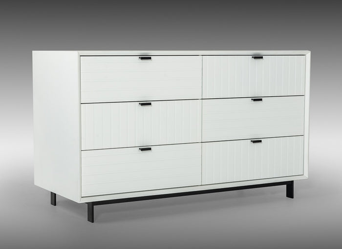Vanity Contemporary White Dresser&Mirror